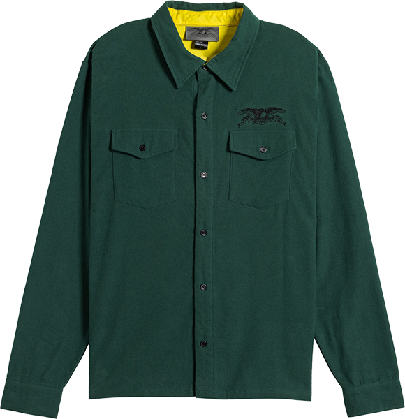 AH BASIC EAGLE LS FLANNEL M-DK.GREEN/BLK - TheNineClub
