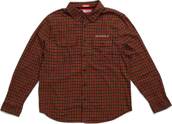 BAKER FLAMES LS FLANNEL L-RED - TheNineClub