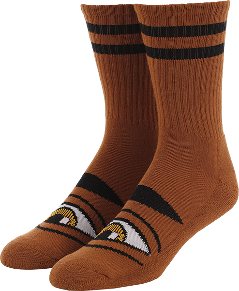 TM SECT EYE CREW SOCKS-CHOCOLATE