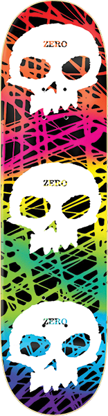 ZERO 3 SKULL COLOR DECK-8.25 BLK/NEON/WHT - TheNineClub