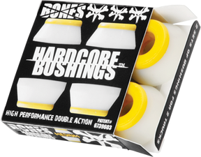 BONES HARDCORE 4PC MED WHITE/YELLOW BUSHINGS - TheNineClub