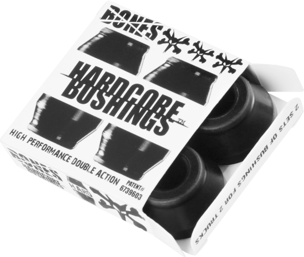 BONES HARDCORE 4PC HARD BLACK/BLACK BUSHINGS - TheNineClub