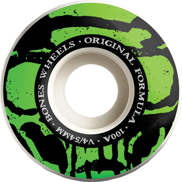 BONES 100s OG V4 MUMMY SKULLS 54mm 100A WHITE - TheNineClub