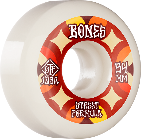 BONES STF V5 RETROS 54mm 103a WHT/RED - TheNineClub