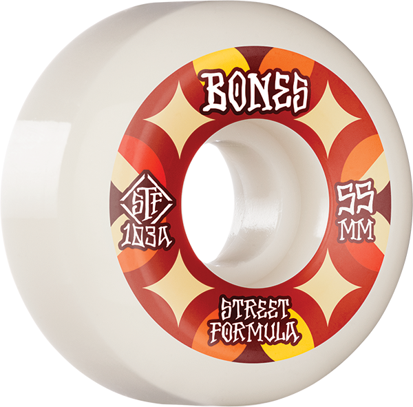 BONES STF V5 RETROS 55mm 103a WHT/RED - TheNineClub