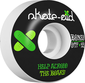 BONES STF SKATE AID II 53mm WHT/BLK W/GRN - TheNineClub