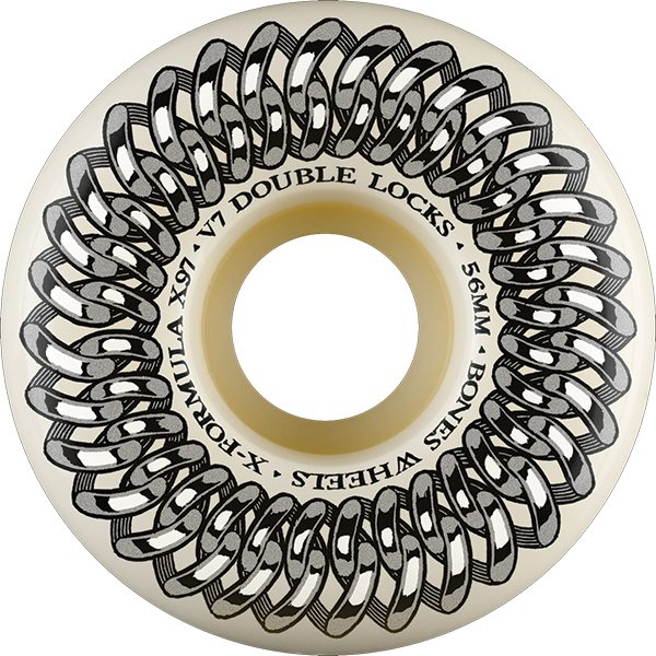 BONES XF X97 V7 DOUBLE-LOCK 56mm 97A WHT/SIL - TheNineClub