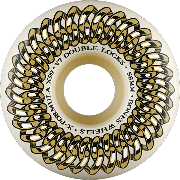 BONES XF X99 V7 DOUBLE-LOCK 58mm 99A WHT/GOLD - TheNineClub