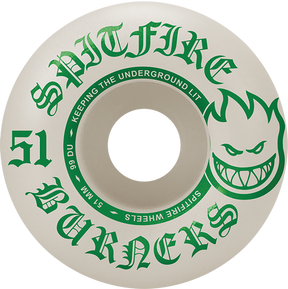 SF BURNERS 51MM 99A WHT/GRN - TheNineClub