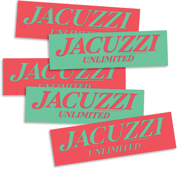 JACUZZI LOGO STICKER 2X" SALMON/MINT