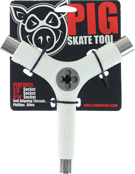 PIG SKATE TOOL-WHITE tri-socket/threader - TheNineClub