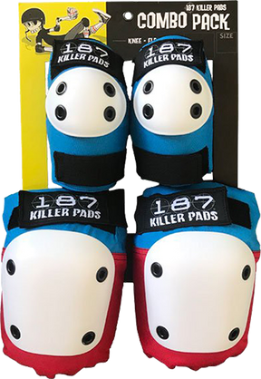 187 COMBO PACK KNEE/ELBOW PAD SET S/M-RED/WHT/BLU - TheNineClub