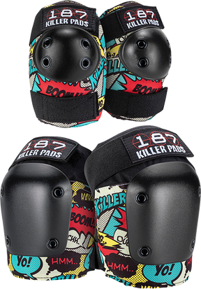 187 COMBO PACK KNEE/ELBOW PAD SET L/XL-COMIC - TheNineClub