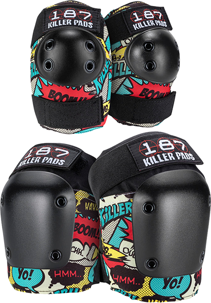 187 COMBO PACK KNEE/ELBOW PAD SET L/XL-COMIC - TheNineClub