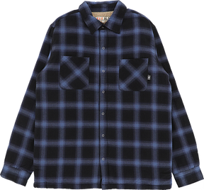 GIRL SHERPA LINED LS FLANNEL S-BLACK - TheNineClub