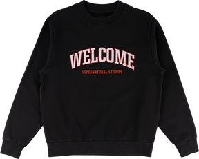 WELCOME STUDENT EMBROIDERED CREW/HD/SWT M-BLK - TheNineClub