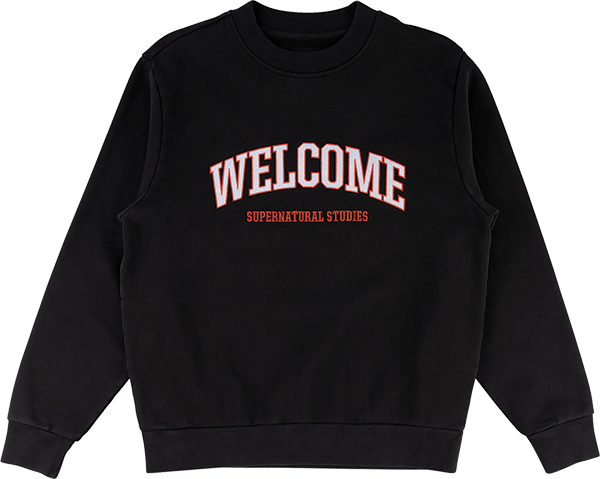 WELCOME STUDENT EMBROIDERED CREW/HD/SWT M-BLK - TheNineClub