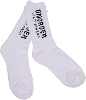 DISORDER LOGO CREW SOCKS WHT/BLK - TheNineClub