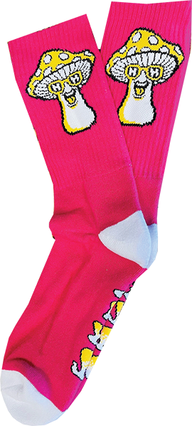 HAPPY HR MUSHROOM CREW SOCKS HOT PINK/TEAL - TheNineClub