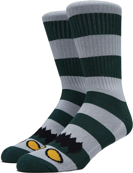 TM MONSTER BIG STRIPE CREW SOCKS FOREST