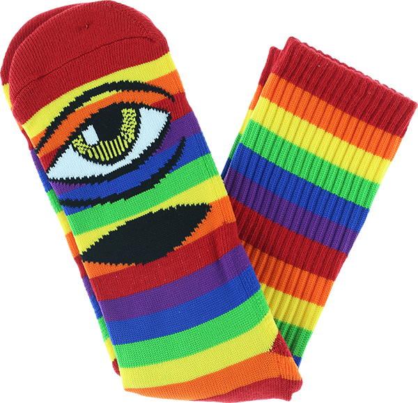 TM SECT EYE RAINBOW CREW SOCKS - TheNineClub